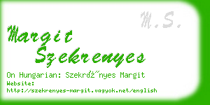 margit szekrenyes business card